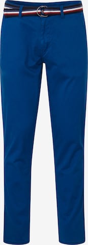 FQ1924 - Regular Calças chino 'Ryan' em azul: frente