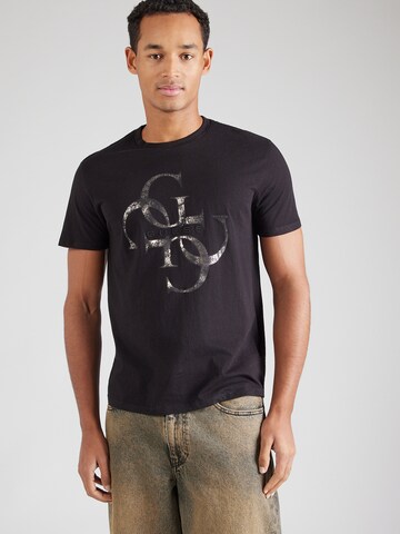 GUESS - Camiseta en negro: frente