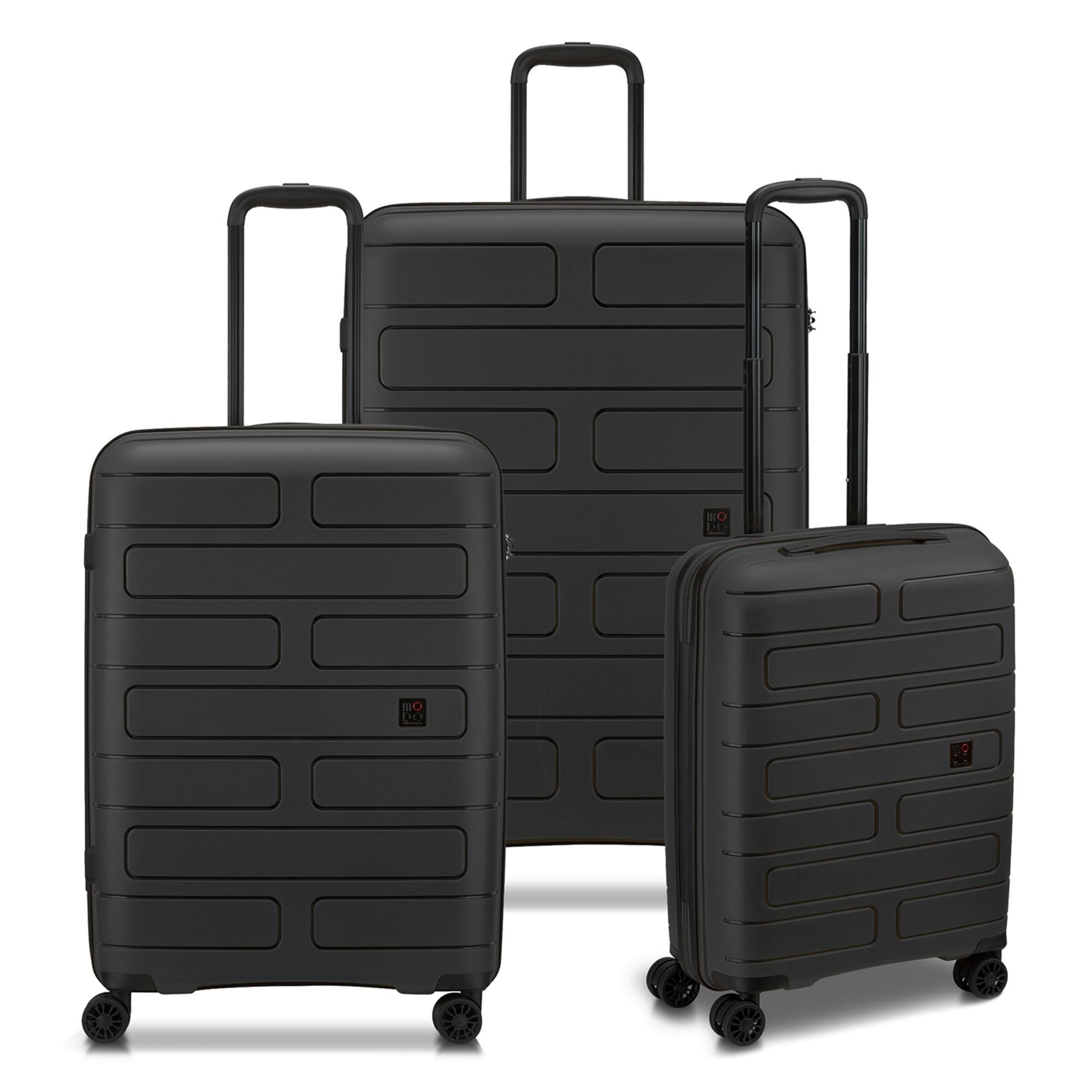 MODO by Roncato Suitcase Set 'Supernova 2.0' in Black: front