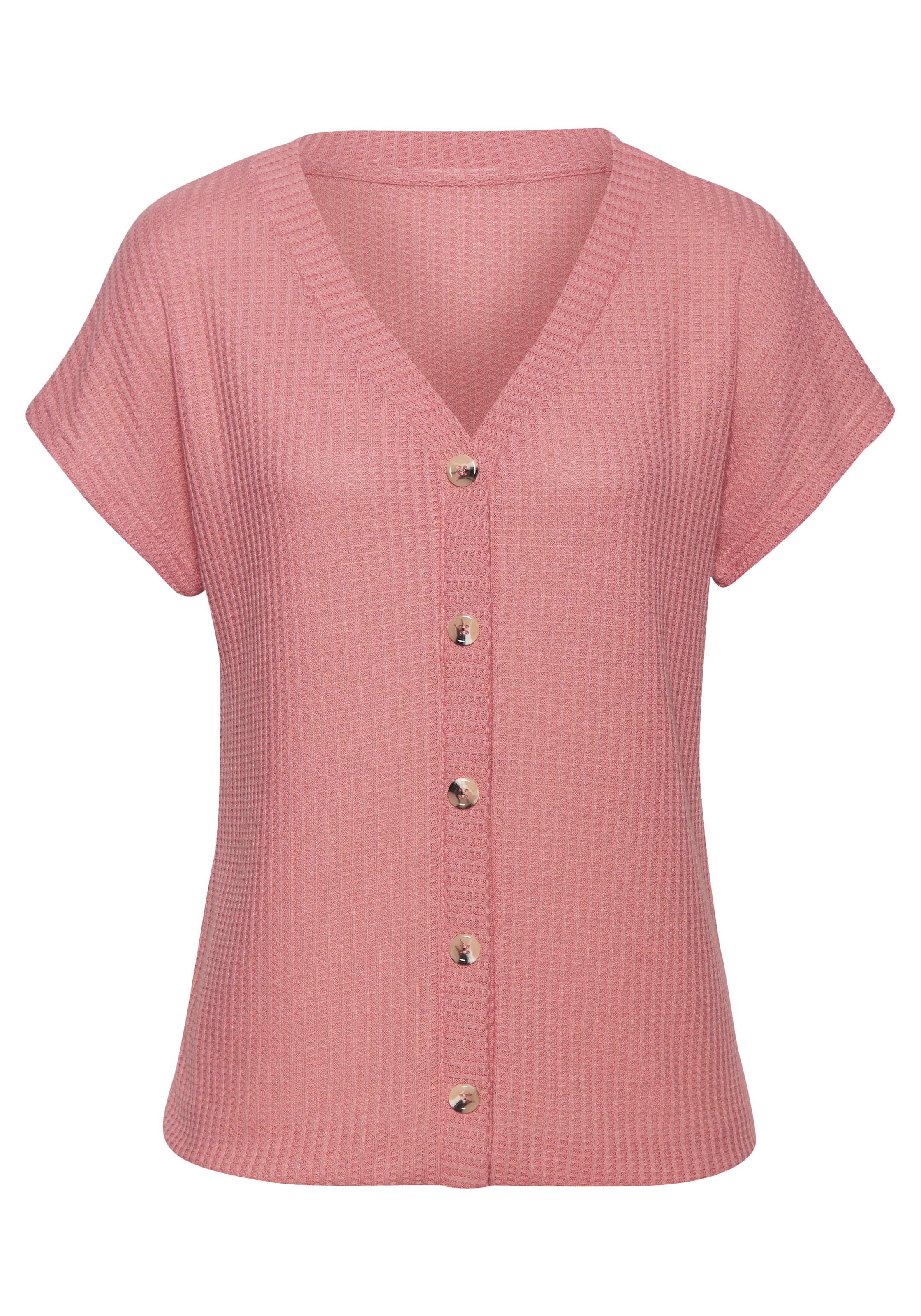 LASCANA Πλεκτή ζακέτα σε ροζ: μπροστά