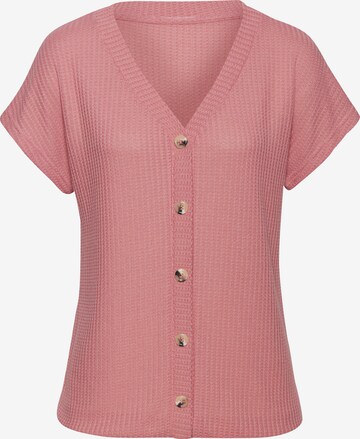 LASCANA Knit Cardigan in Pink: front