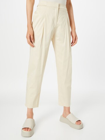 s.Oliver BLACK LABEL Tapered Pleat-front trousers in Yellow: front