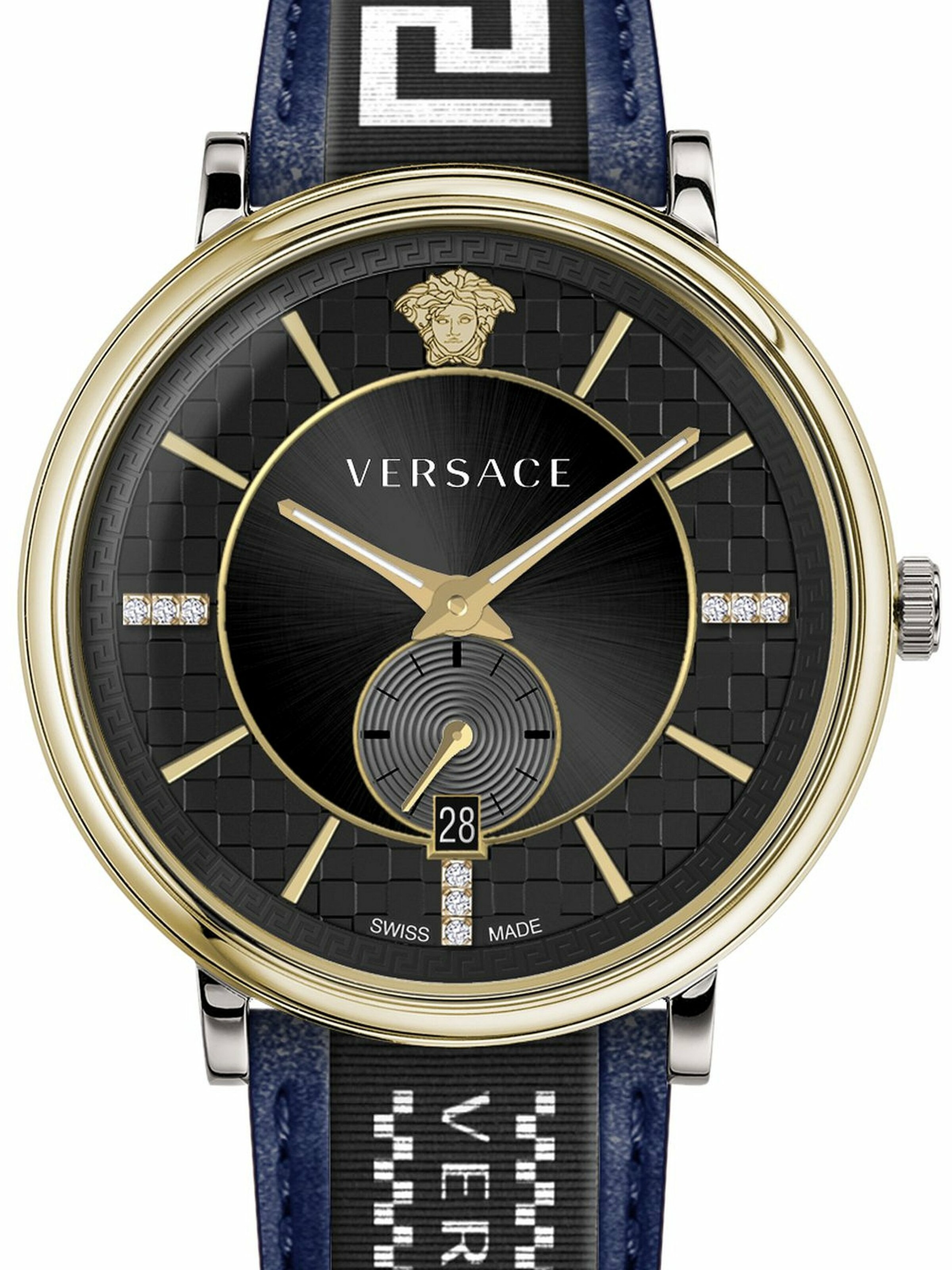 VERSACE Analoguhr 'V-circle' in Schwarz