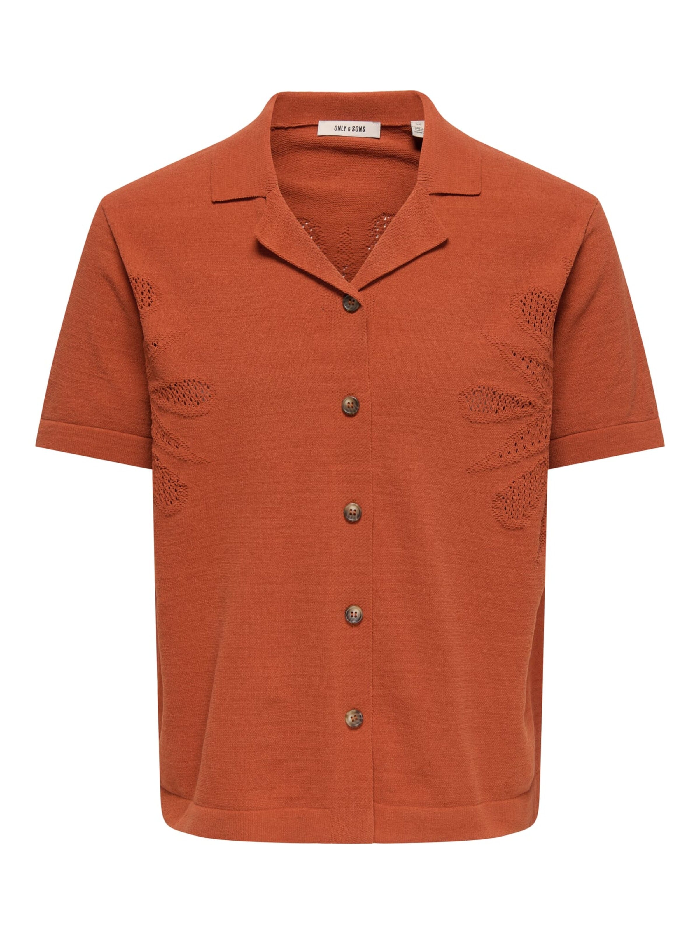 Only & Sons Comfort fit Button Up Shirt 'jam' in Red: front
