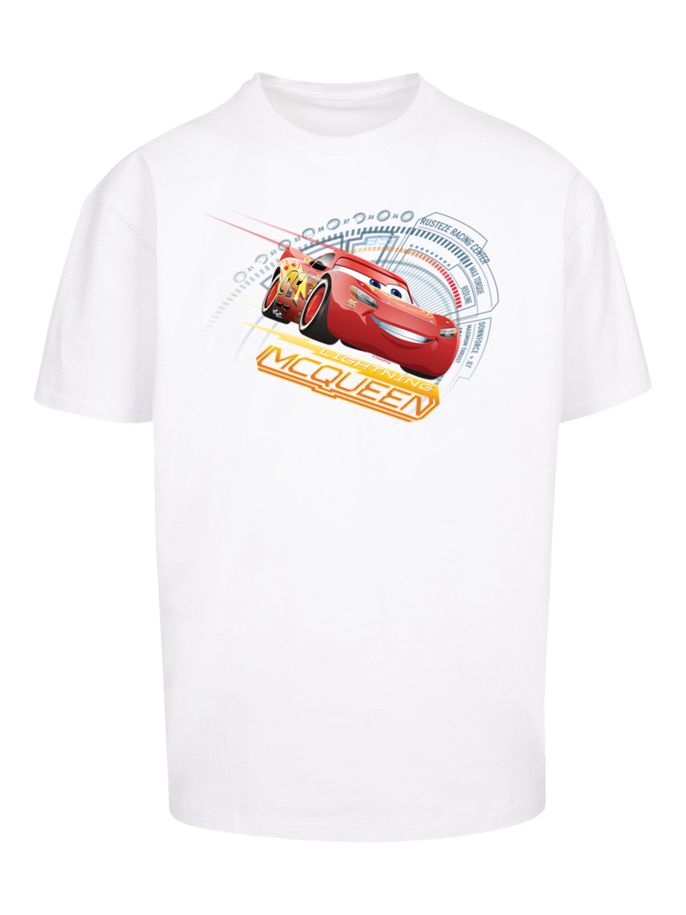 F4NT4STIC Shirt 'Cars Lightning McQueen' in Wit: voorkant