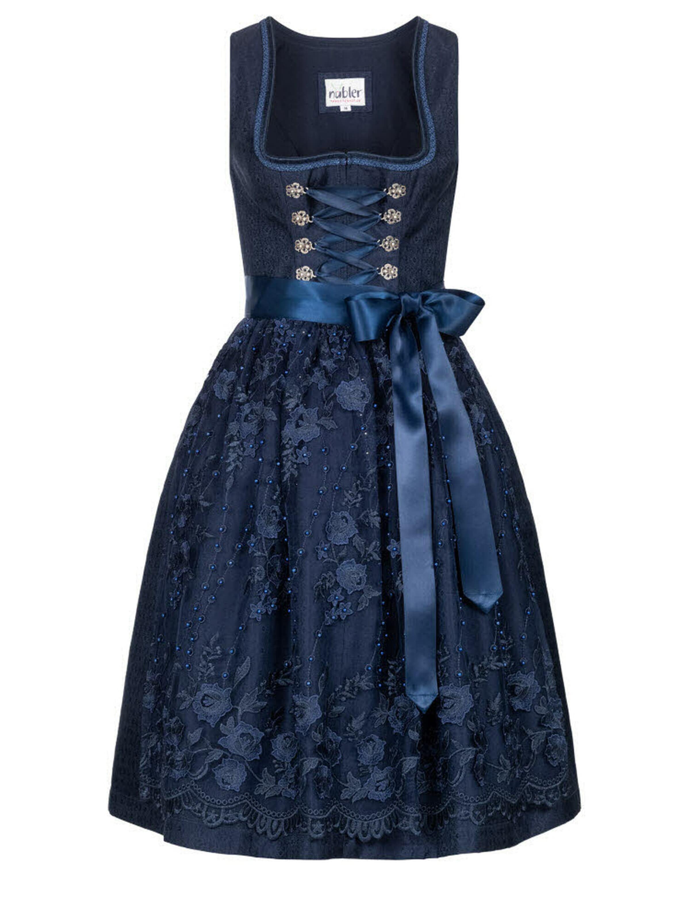 Trachtenhof Nübler Dirndl 'Midi Dirndl Gloria' in Blue: front