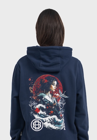 Oldskull Hoodie 'Asian Blossom Queen' in Blau