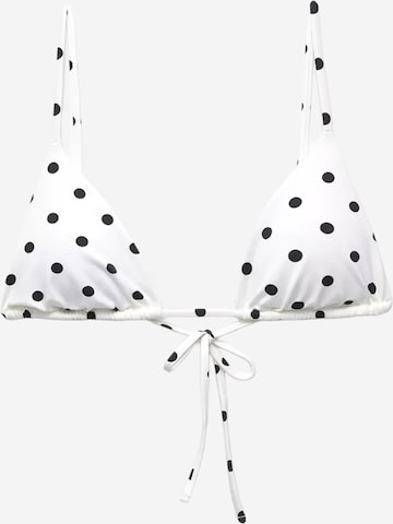 Pull&Bear Triangel Bikinitop in Weiß: Vorderseite
