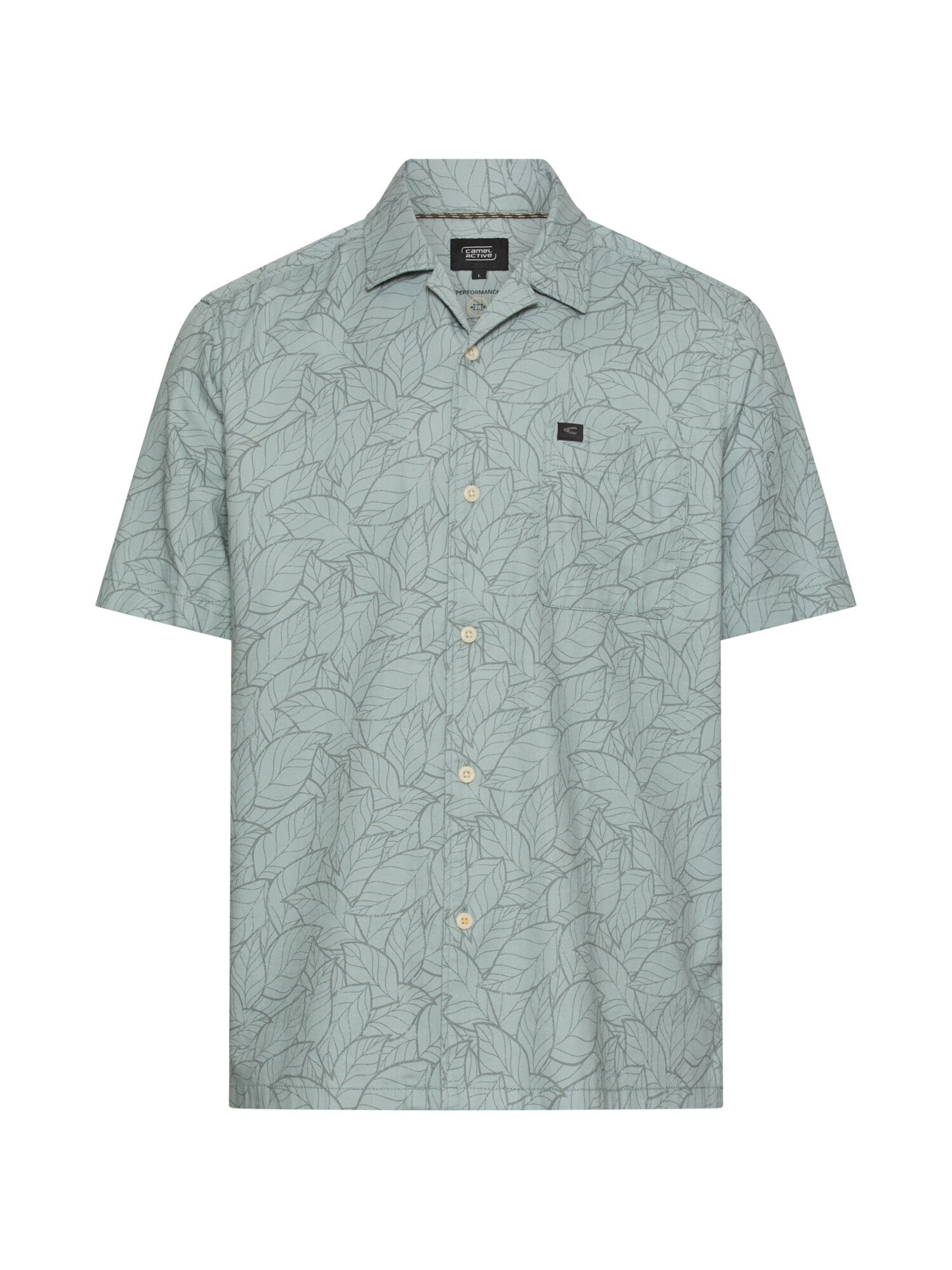 CAMEL ACTIVE Regular Fit Kurzarmhemd mit Brusttasche in Blau: Vorderseite