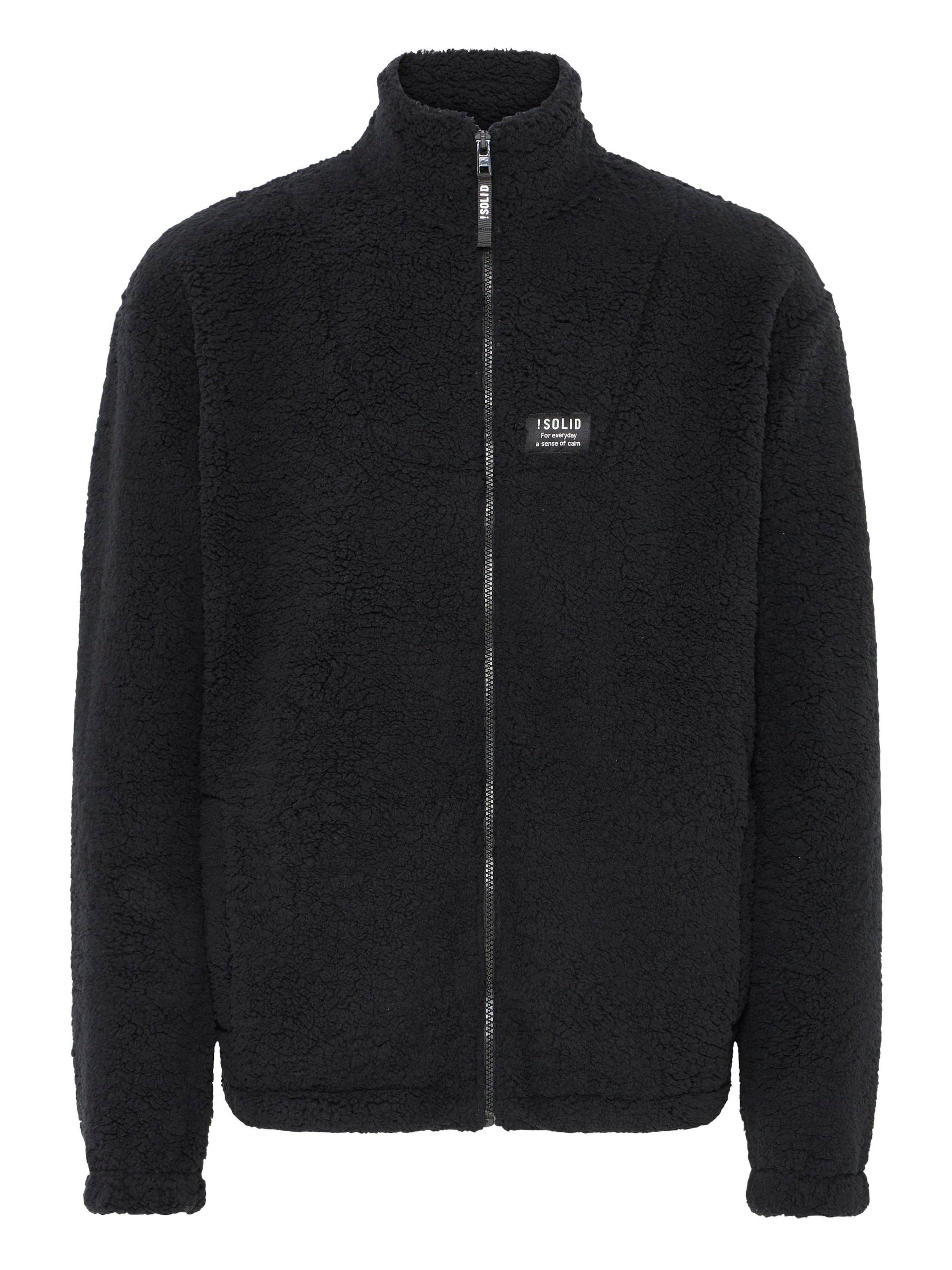 !Solid - Casaco em moletão ' SDPET ' em preto: frente