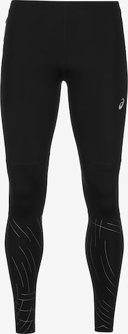 Skinny Pantalon de sport 'Night Track' ASICS en noir : devant