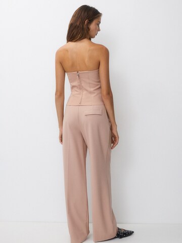 Pull&Bear Boot cut Trousers with creases in Pink