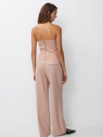 Pull&Bear Boot cut Pleated Pants in Pink