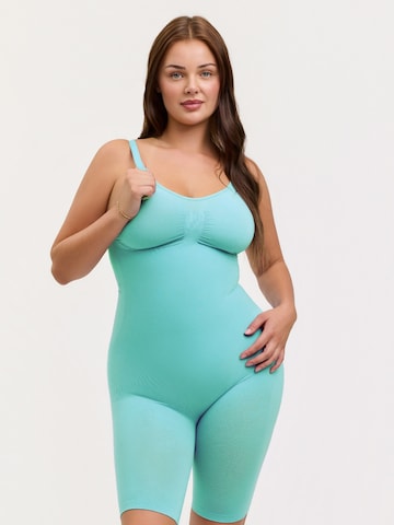 cfab - Body moldeador 'Bodysuit Sculpting Shapewear mit Shorts' en verde: frente