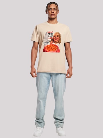 F4NT4STIC T-Shirt 'Kellogg's Corn Flakes Cereal 1950's' in Beige