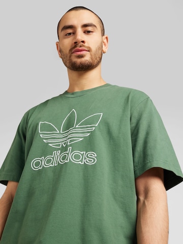 T-Shirt 'Adicolor Outline Trefoil' ADIDAS ORIGINALS en vert