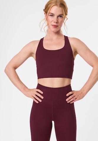 purpurinė Girlfriend Collective Biustjė Sportinė liemenėlė 'Paloma': priekis