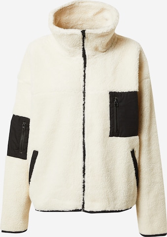 Cotton On Fleece jas 'BIGGIE' in Wit: voorkant