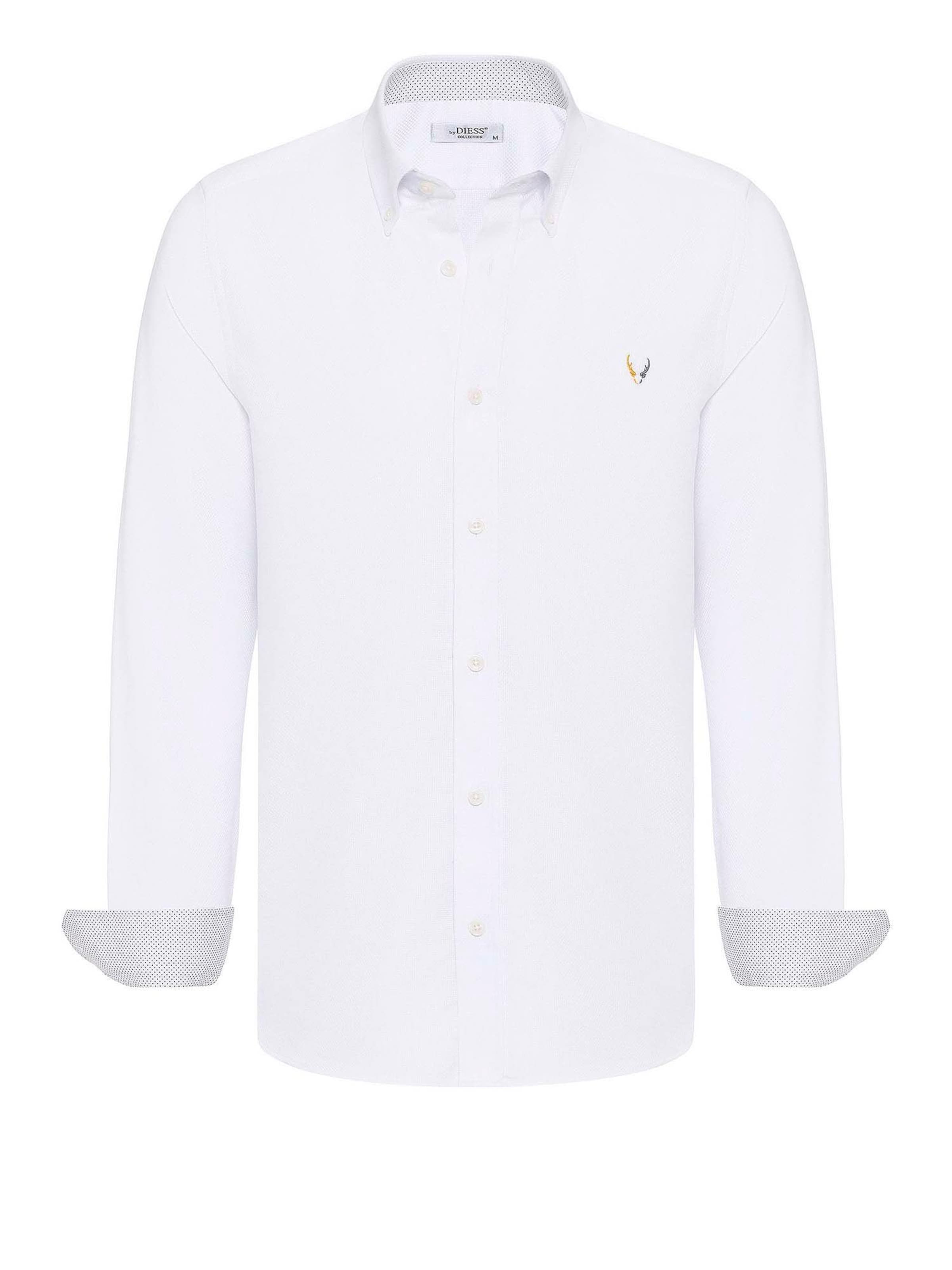 By Diess Collection Button Up Shirt in White, Item view