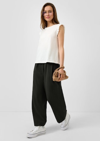 QS Wide Leg Hose in Schwarz