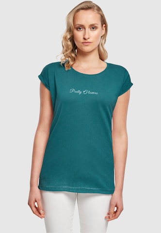 Merchcode Shirt 'Pretty Flowers' in Groen: voorkant