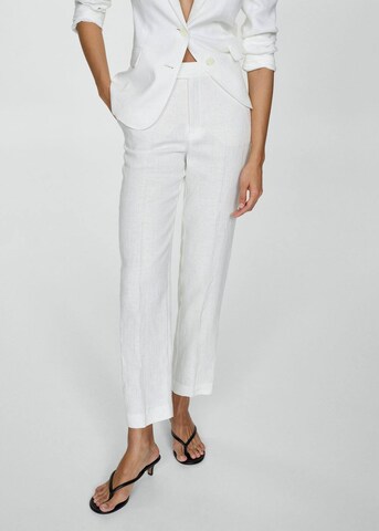 MANGO Regular Pleated Pants 'Niza' in White: front