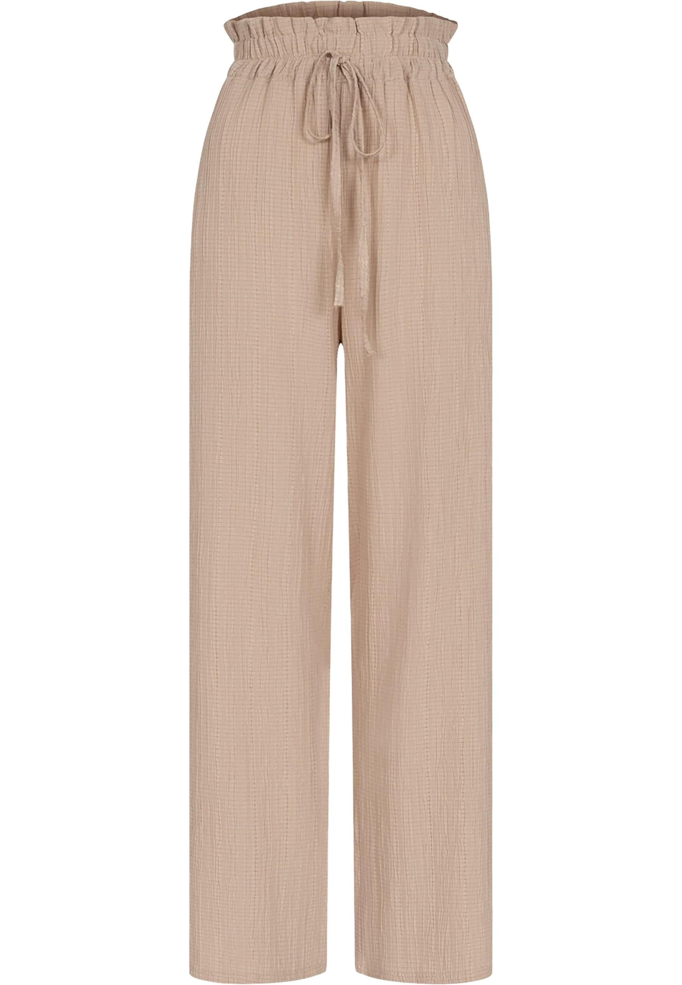 Cloud5ive Zvonové kalhoty Kalhoty 'Sommer' – béžová: přední strana