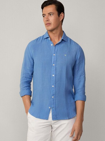 Hackett London Regular Fit Hemd 'Ess' in Blau: Vorderseite