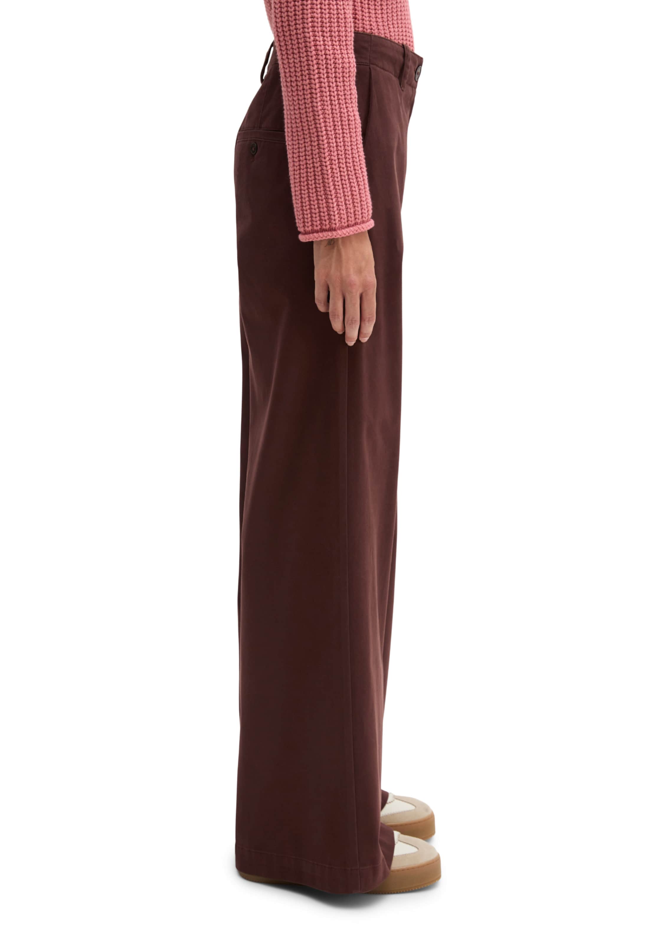 Marc O'Polo Wide leg Pants 'Margo' in Brown