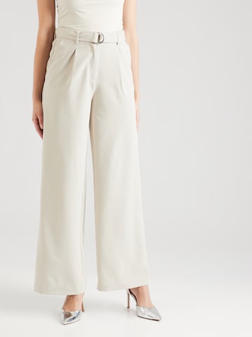 Tally Weijl Wide leg Pleat-Front Pants in White: front