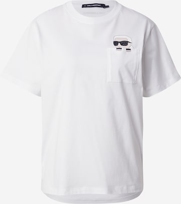 T-shirt 'IKON PEAK-A-BOO' Karl Lagerfeld en blanc : devant