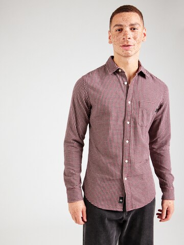 Dockers - Ajuste estrecho Camisa en rojo: frente