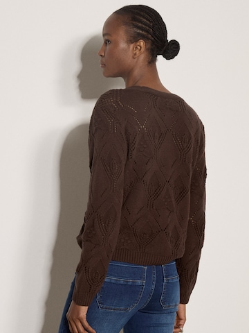 Apricot Knitted costume cardigan ' ' in Brown