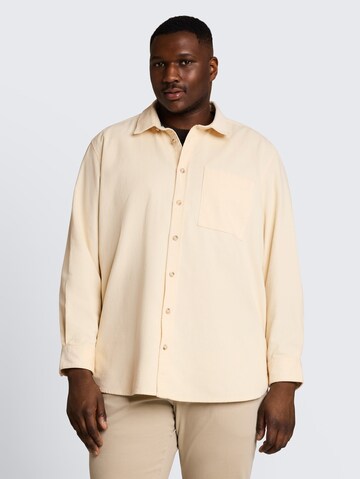 TOM TAILOR Men + Regular Fit Hemd in Beige: Vorderseite