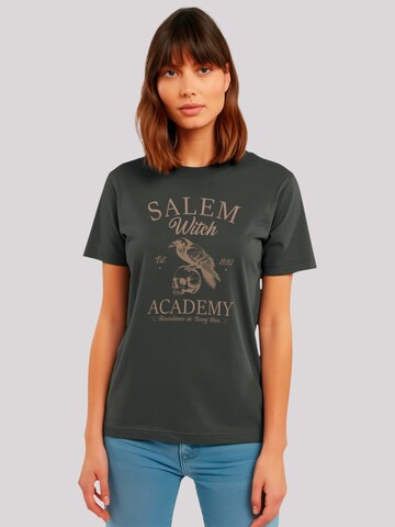 F4NT4STIC Shirt 'Halloween University Salem witch crow skull' in Grau: Vorderseite