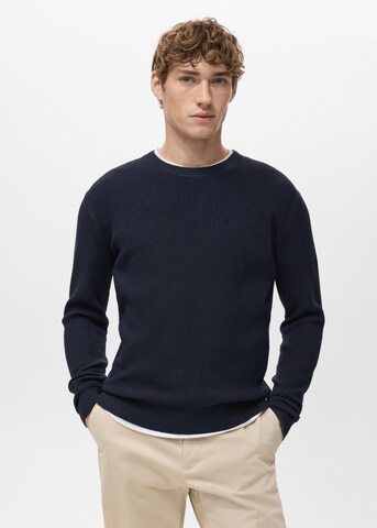 MANGO MAN Sweater 'Antigua' in Blue: front