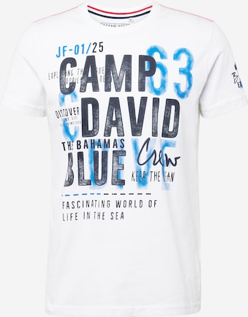 T-Shirt CAMP DAVID en blanc : devant