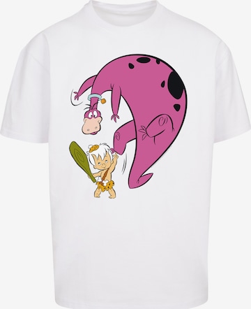 F4NT4STIC Shirt 'Familie Feuerstein Bamm Bamm And Dino' in White: front