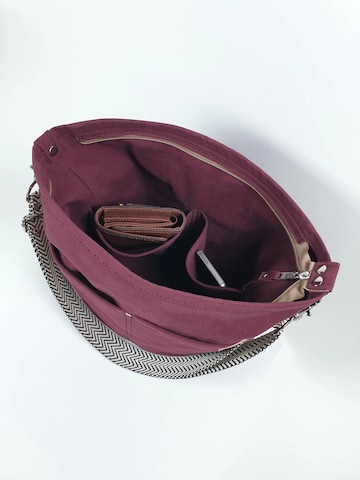 SANUMI Umhängetasche 'Canvas Hobobag' in Rot