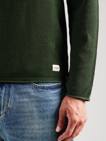JACK & JONES Svetr 'JWHHILL' – zelená