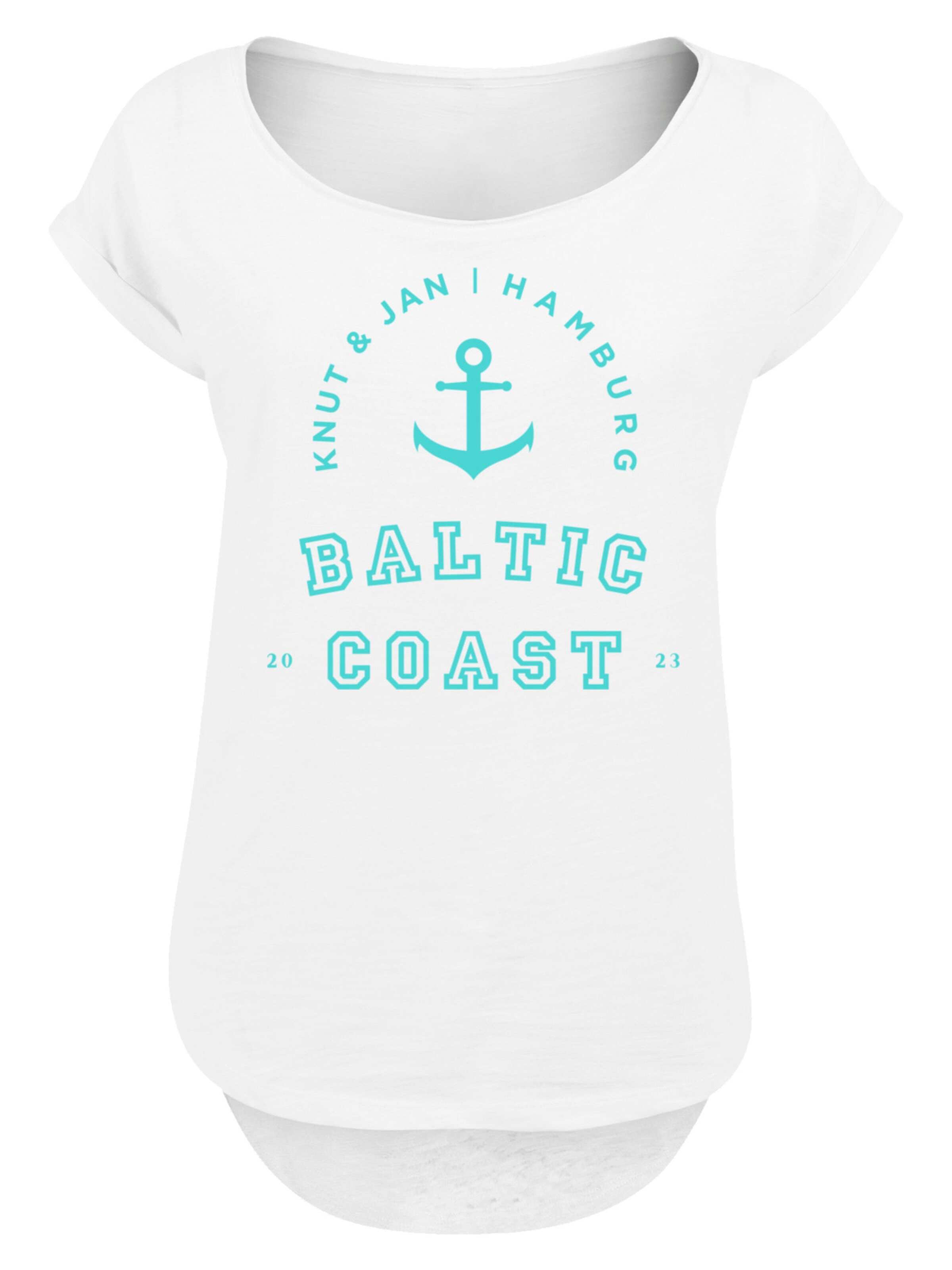 F4NT4STIC Shirt 'Baltic Coast Ostsee Knut & Jan Hamburg Farbe' in Wit: voorkant
