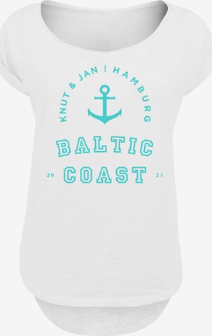 F4NT4STIC Shirt 'Baltic Coast Ostsee Knut & Jan Hamburg Farbe' in Wit: voorkant