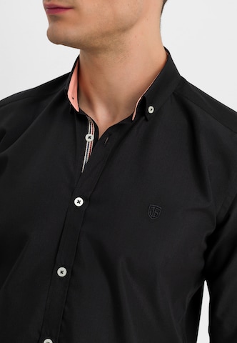 Jimmy Sanders Slim fit Button Up Shirt in Black