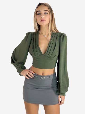 Elara Bluse in Grün: Vorderseite