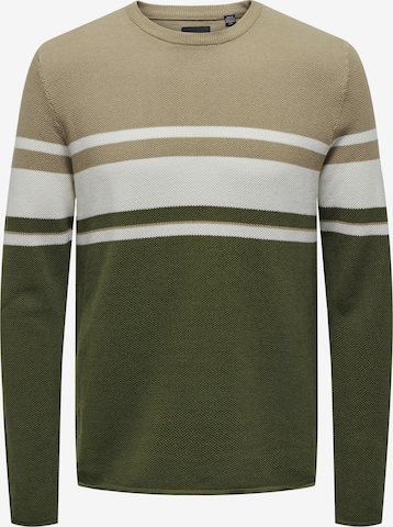 Only & Sons Sweater 'Niguel' in Beige: front