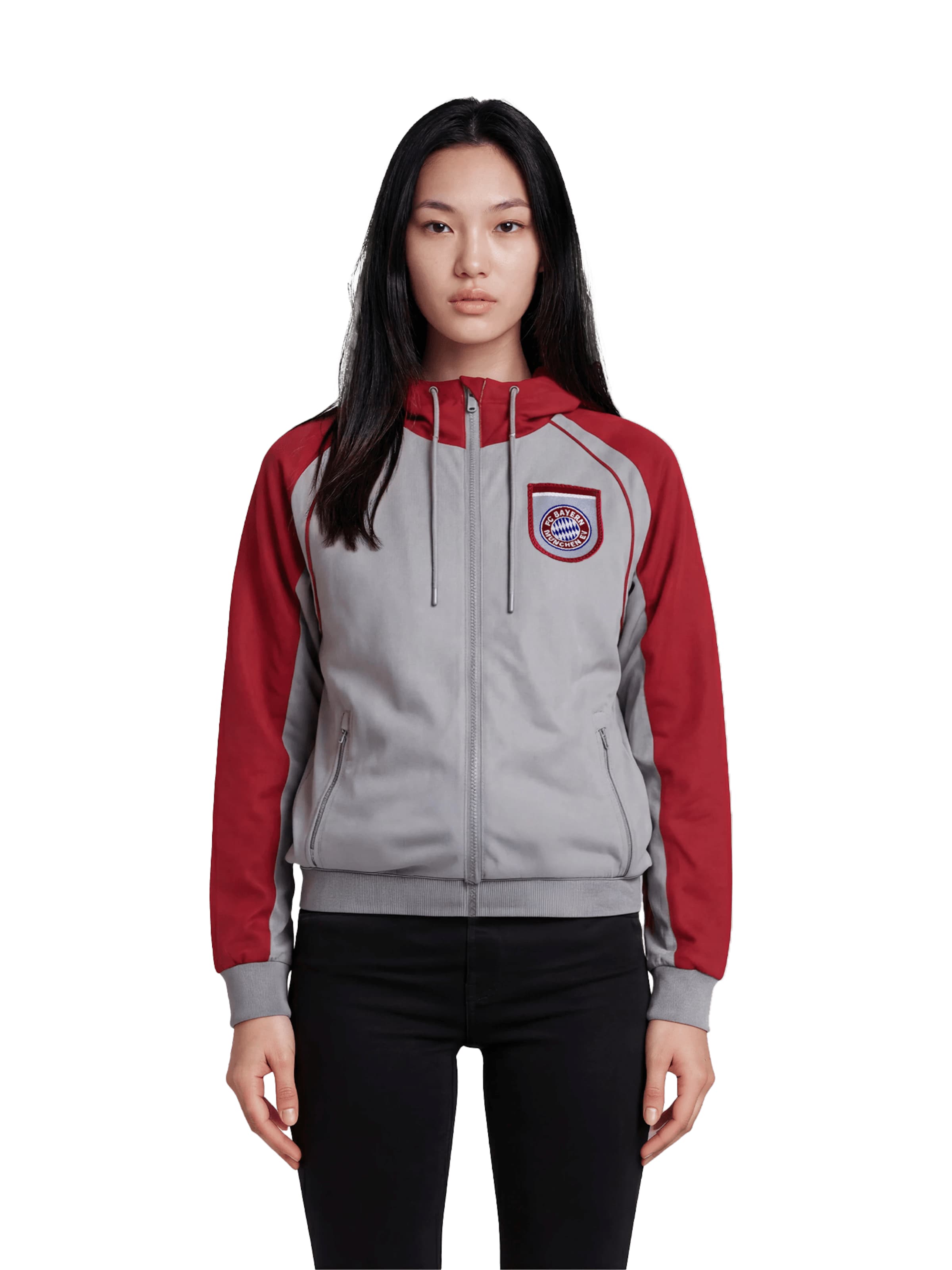 FC BAYERN MÜNCHEN Between-Season Jacket in Grey: front