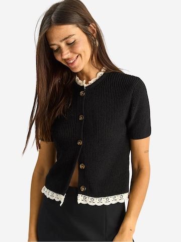 Cardigan Bianco Lucci en noir