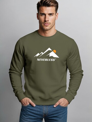 Neverless Sweatshirt 'Minimalistic Mountain'‌‌‌‌‌‌‌ in Grün