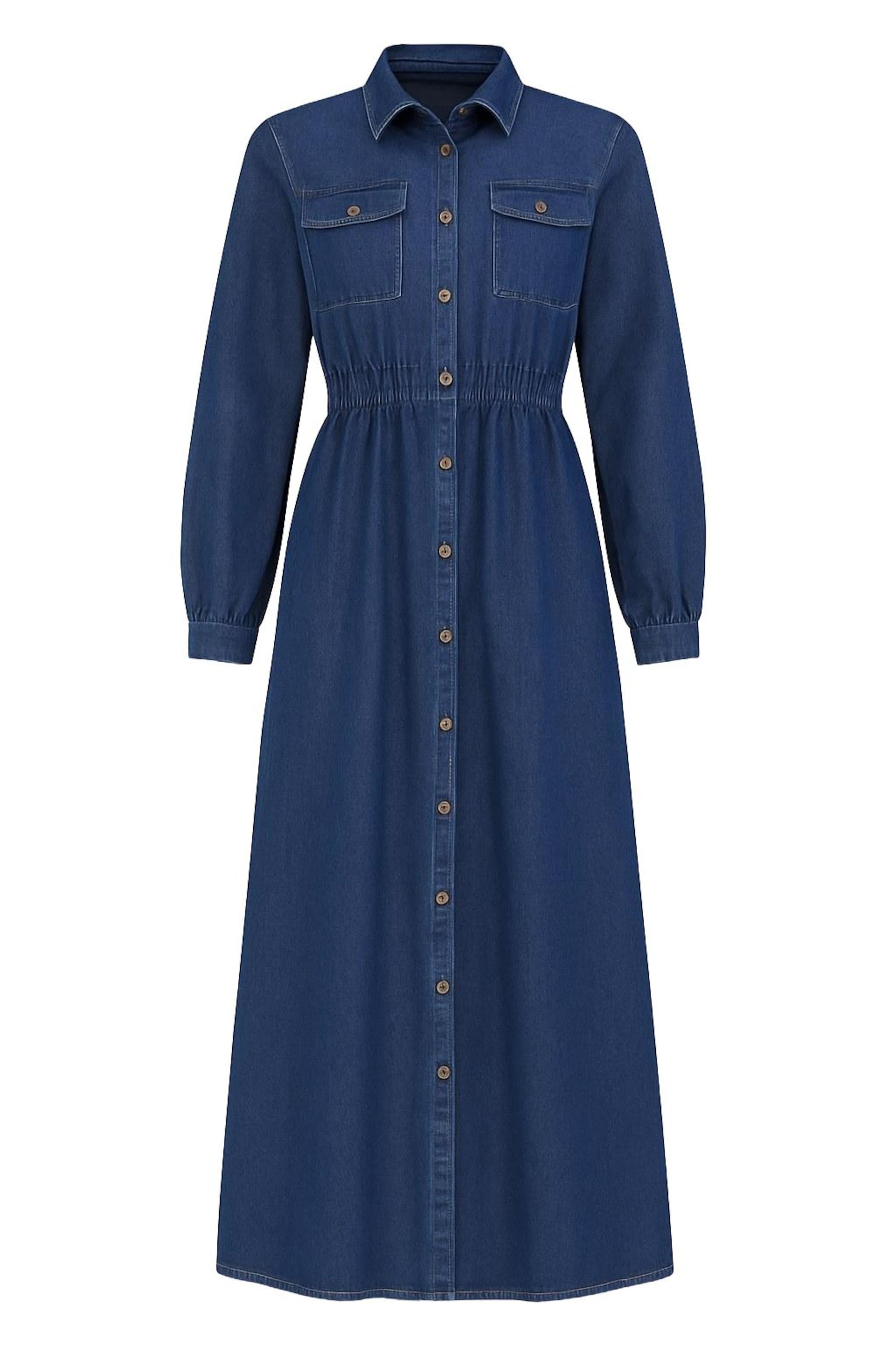 MODAMIHRAM Shirt dress in Blue: front