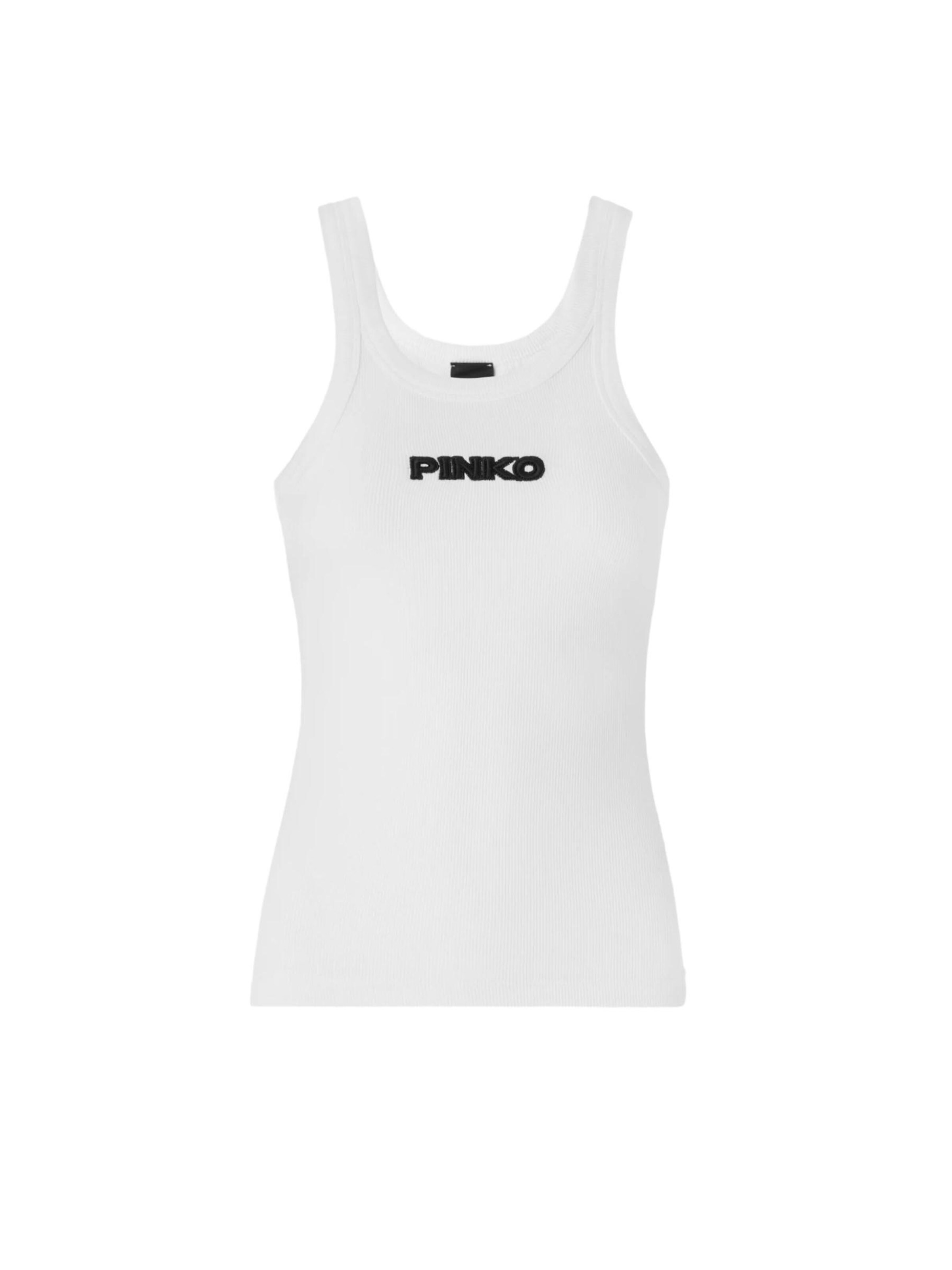 PINKO - Top 'BLUE LAGOON COSTINA' en blanco: frente